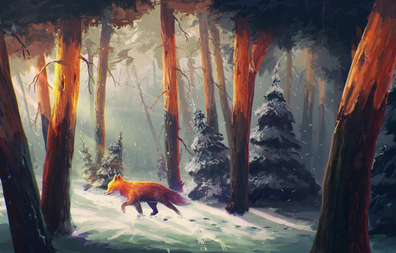 Winter Fox Wallpaper
