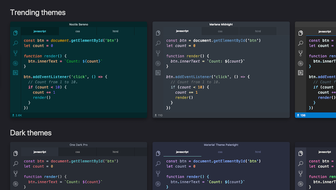 vscode themes